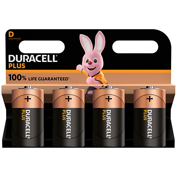 Hückmann Batterie 1,5V Mono D Plus Power Duracell Plus-D K4 (Bli.4)